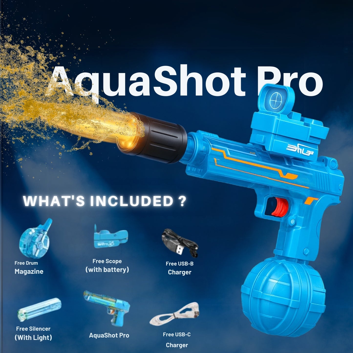 Aquashot Pro™ - Electric Water Gun